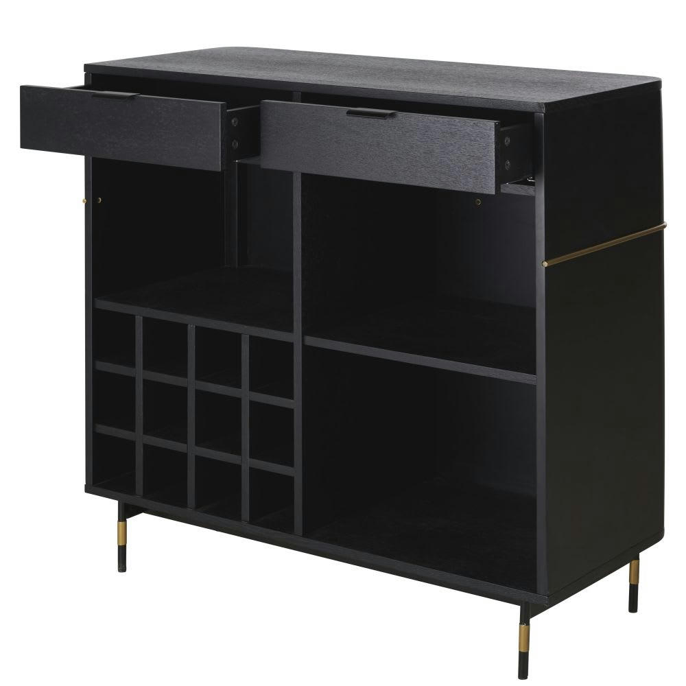 Broadview Business - Bar 2 tiroirs 1 range bouteilles noir