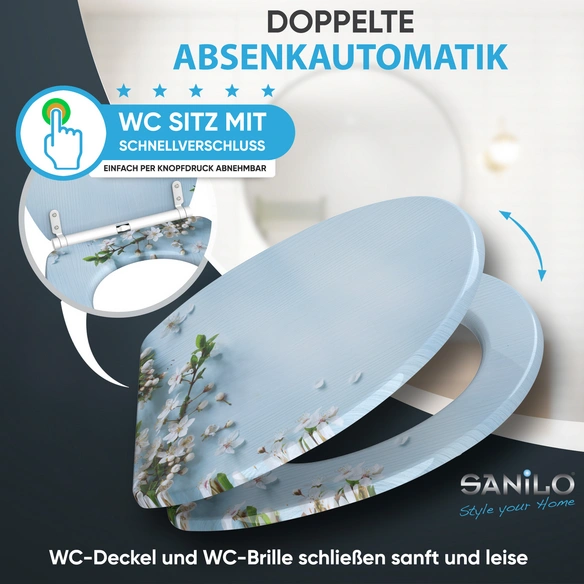 WC-Sitz »Sakura«, mit Schnellverschluss Sakura, Blau, Oval