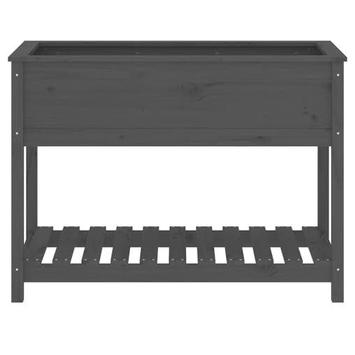 NNEVL Planter with Shelf Grey 111.5x54x81 cm Solid Wood Pine