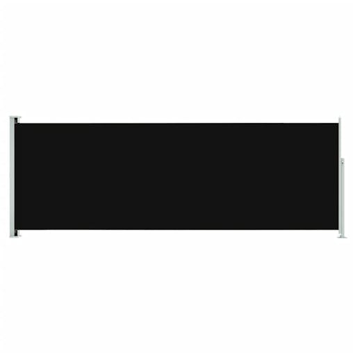 NNEVL Patio Retractable Side Awning 220x600 cm Black