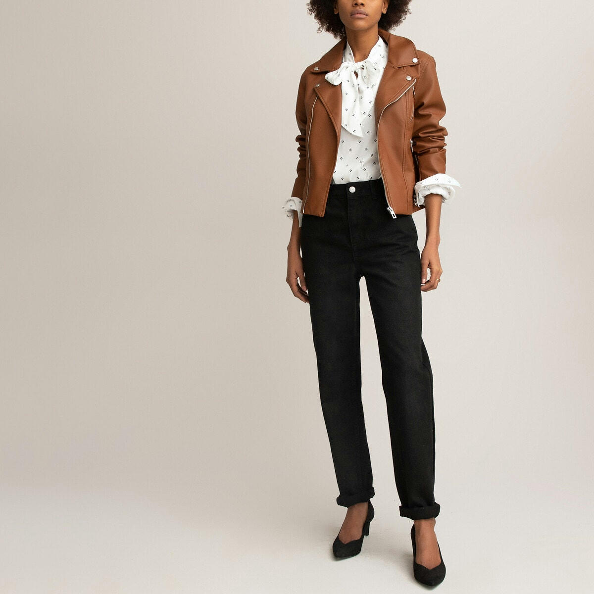 Blouson zippé en simili