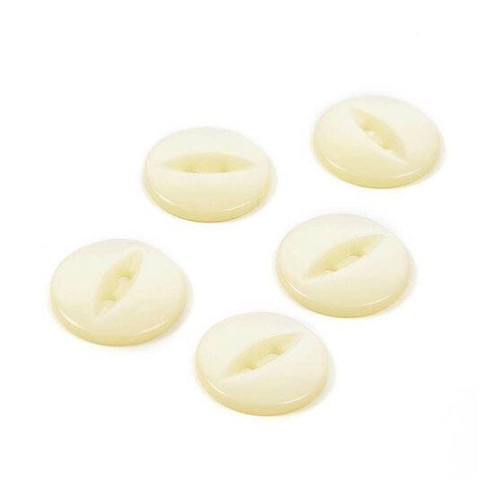 Hemline Cream Basic Fish Eye Button 5 Pack