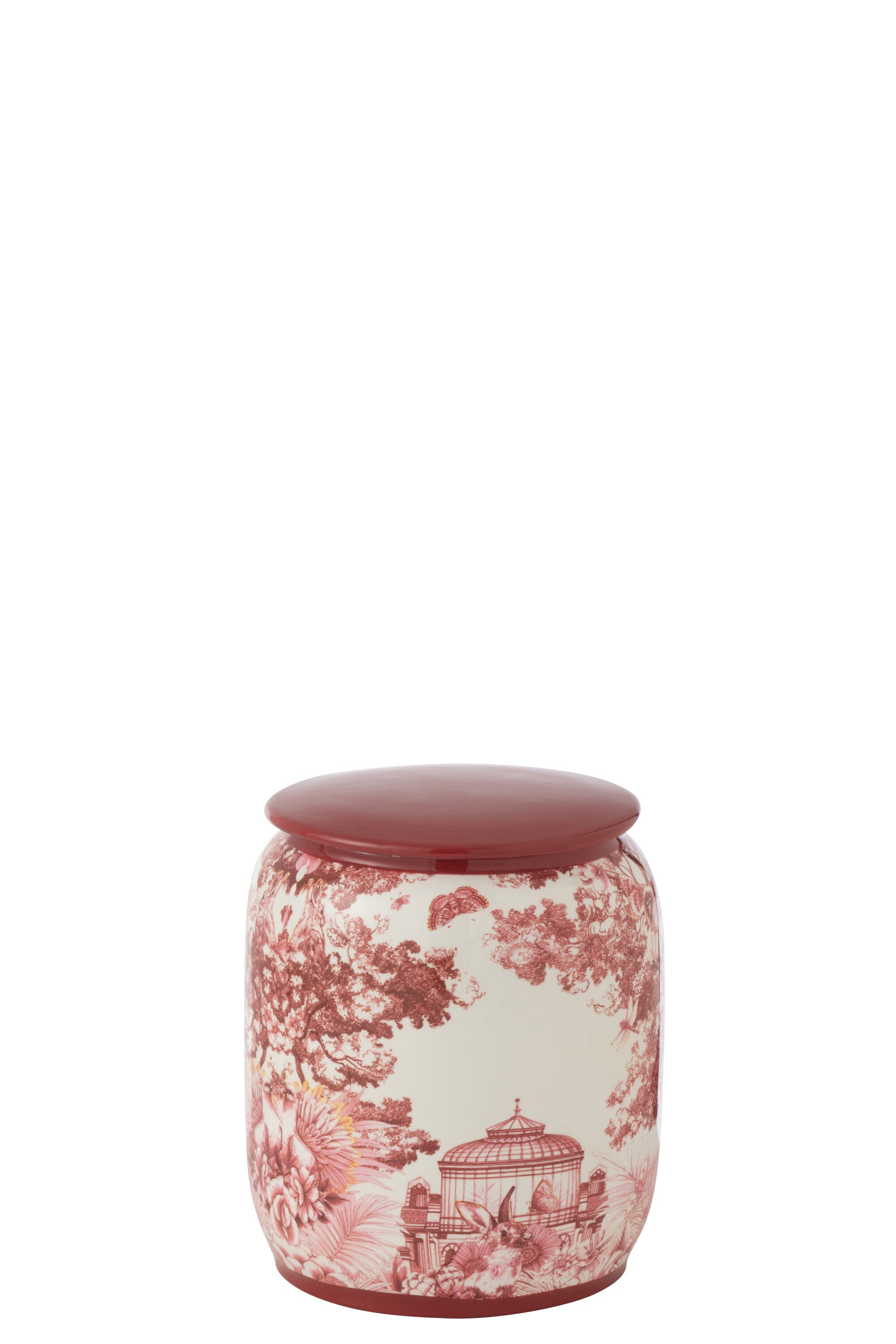 J-Line voorraadpot Moriko - porselein - rood wit - small