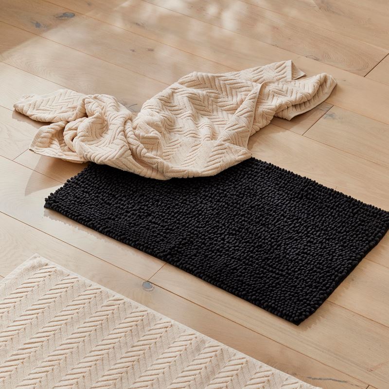 Microplush Coal Bobble Bath Mat