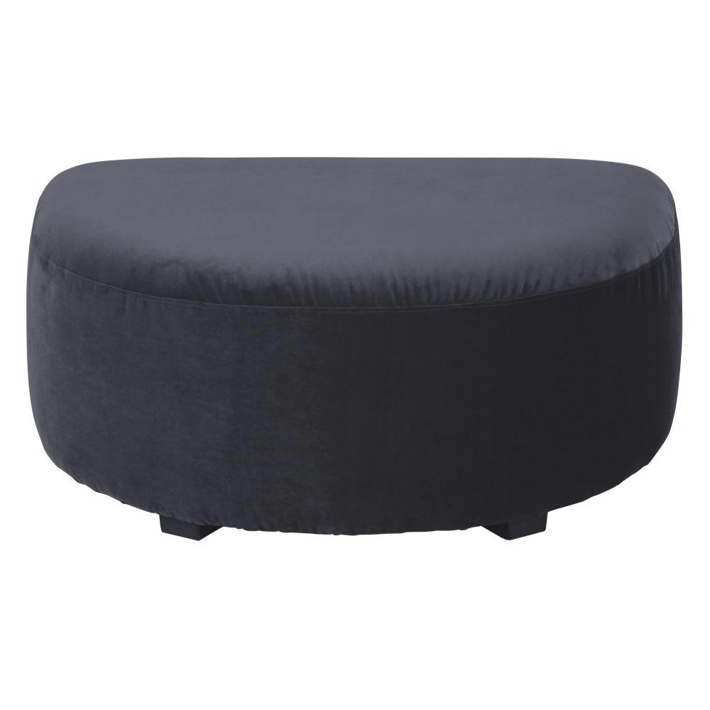 Virgile - Pouf pour canapé modulable en velours gris anthracite