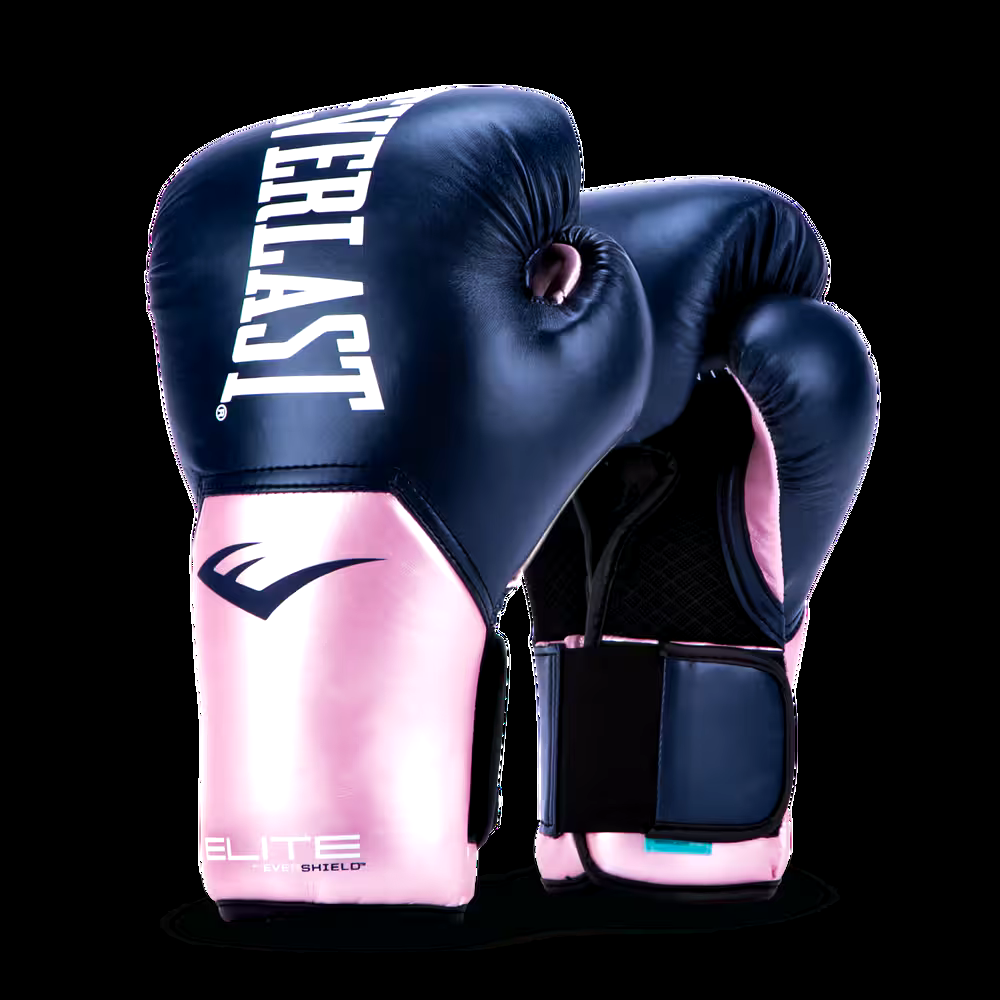 Everlast Elite 2.0 Boxing Gloves, Navy/Pink, 12-oz