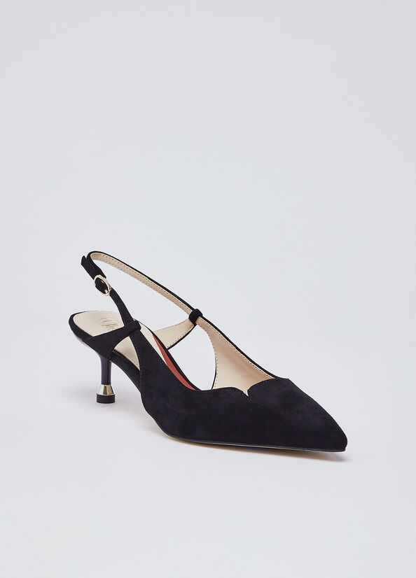 Slingback in camoscio
