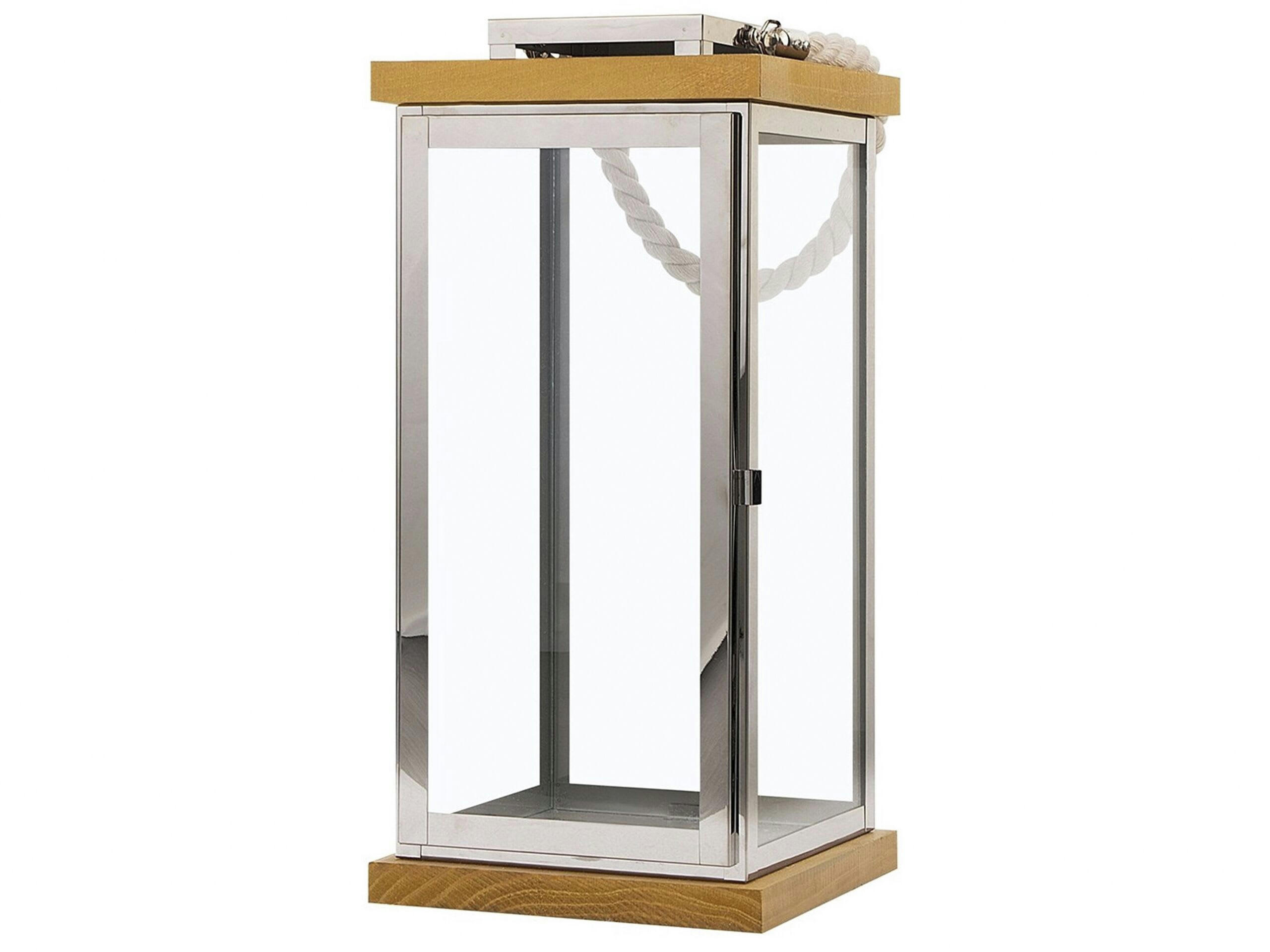 BORNEO - Lanterne argentée et bois clair