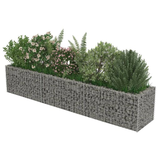 NNEVL Gabion Raised Bed Galvanised Steel 270x50x50 cm