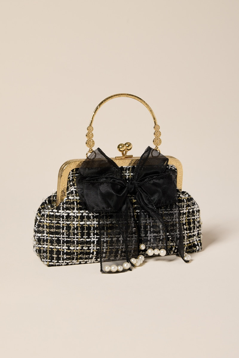 Jessie Tweed Bow Clutch