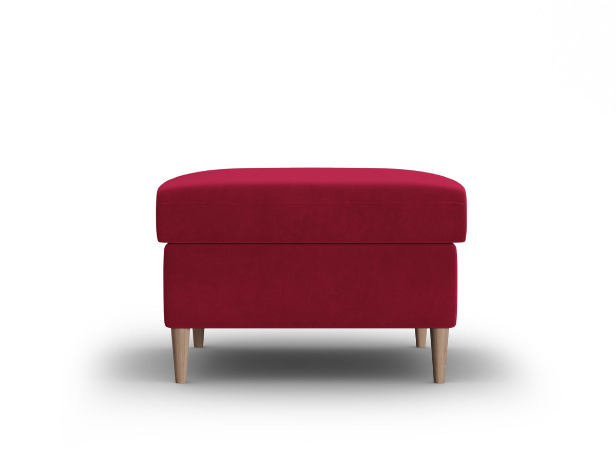 Cosmopolitan Design Poef Kyoto flueel rood - 70x70x45cm