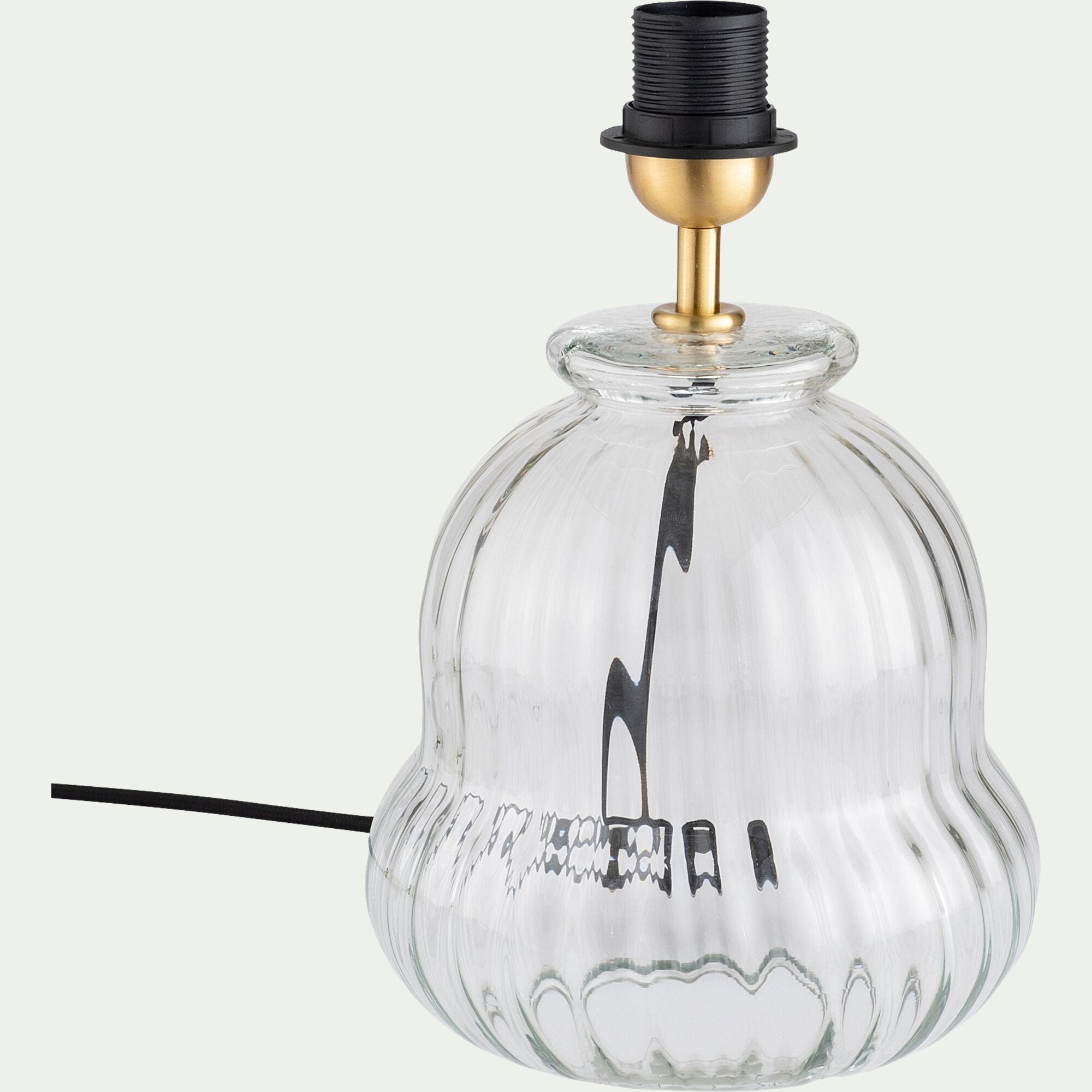 RAVELLO - Pied de lampe électrifié en verre D20cm - transparent