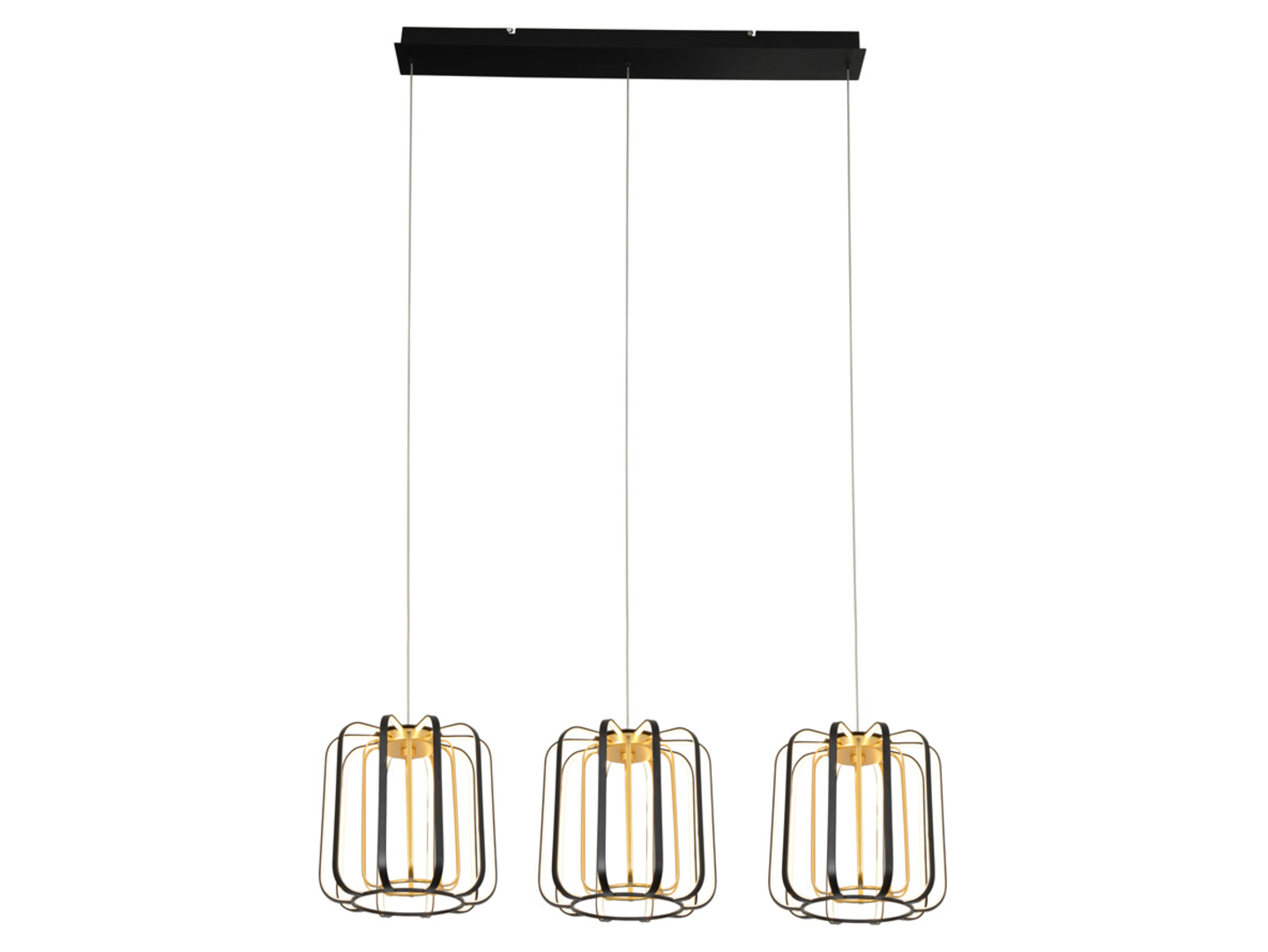 Lampa wisząca Xara LED ze ściemniaczem czarno-złota