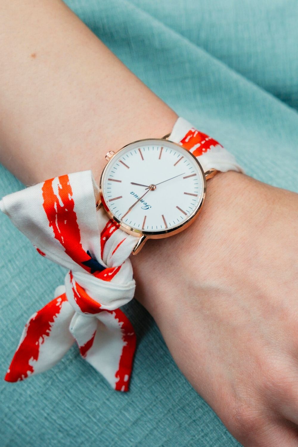 The Colourful Aura Star Splash Print Changeable Fabric Strap Boho Wristwatch