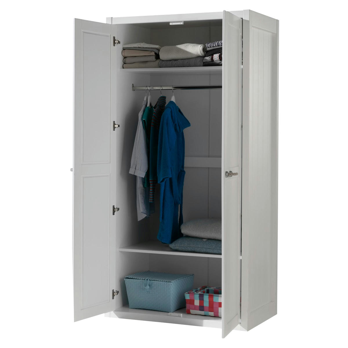 LEWIS - Armoire 2 portes blanc