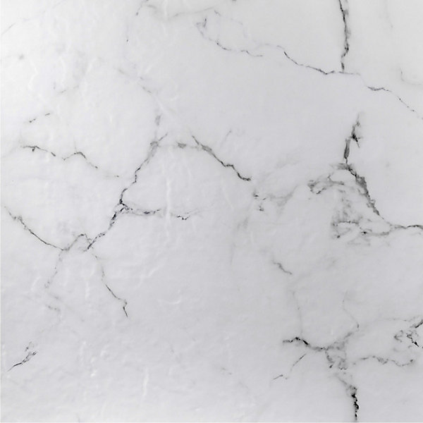 Panneau mural pour salle de bain resine effet marbre blanc 250x120 cm Natte d'etancheite periferique integree