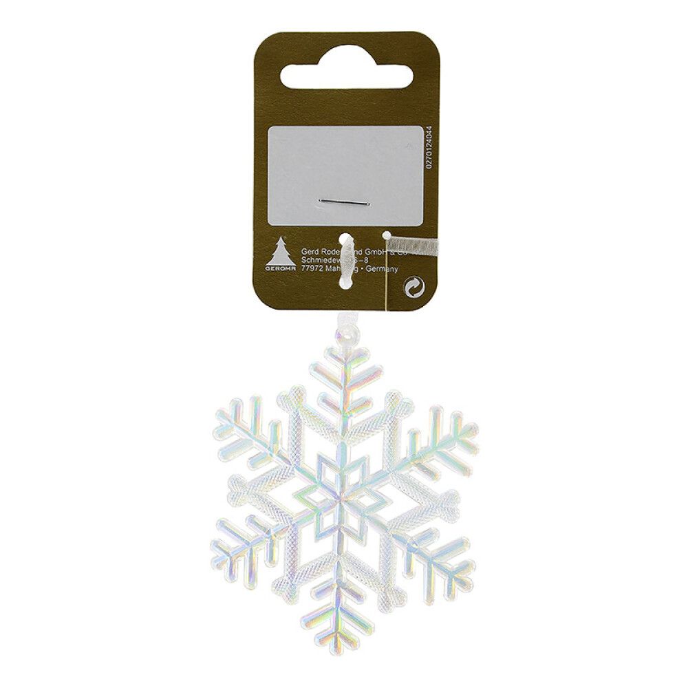 JULETREPYNT SNØFNUGG 7,5CM HVIT