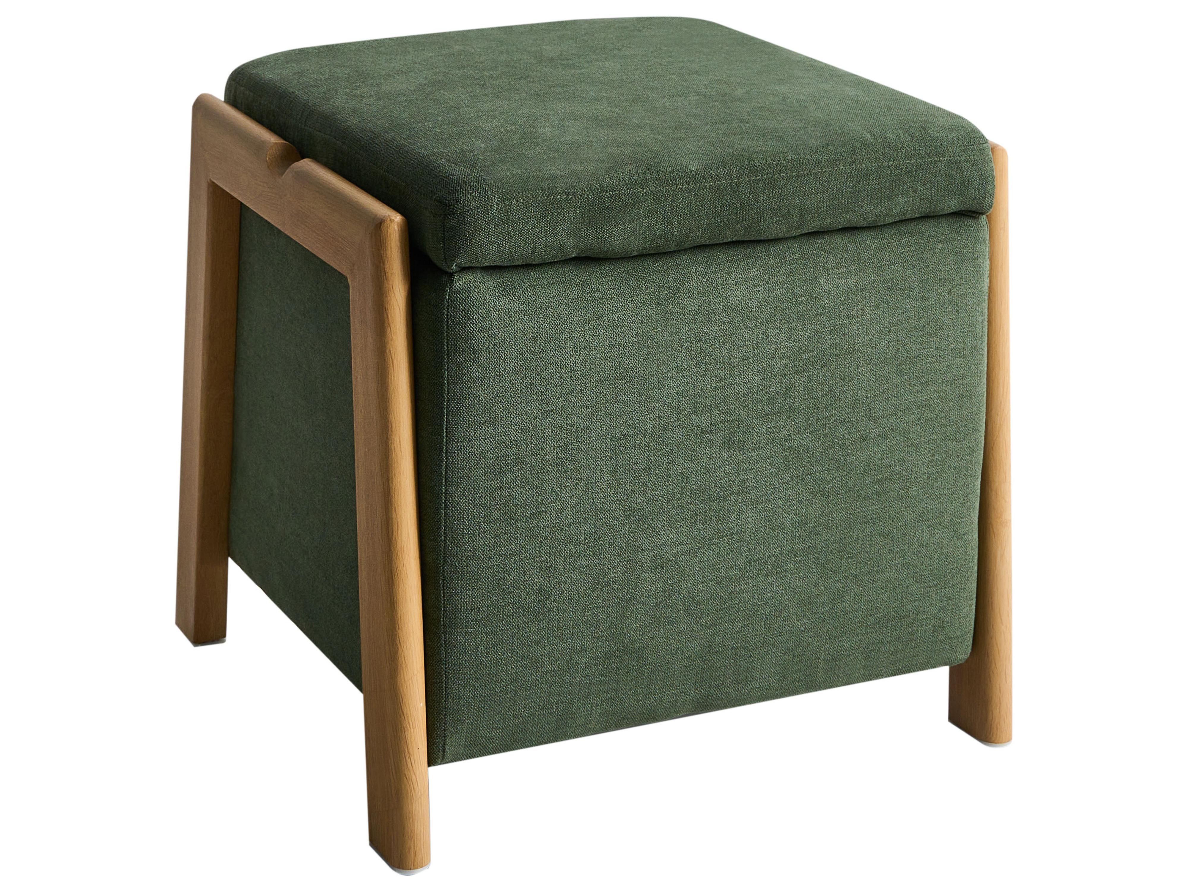 Storage Pouffe EDLAND Fabric 45 cm 43 cm Green