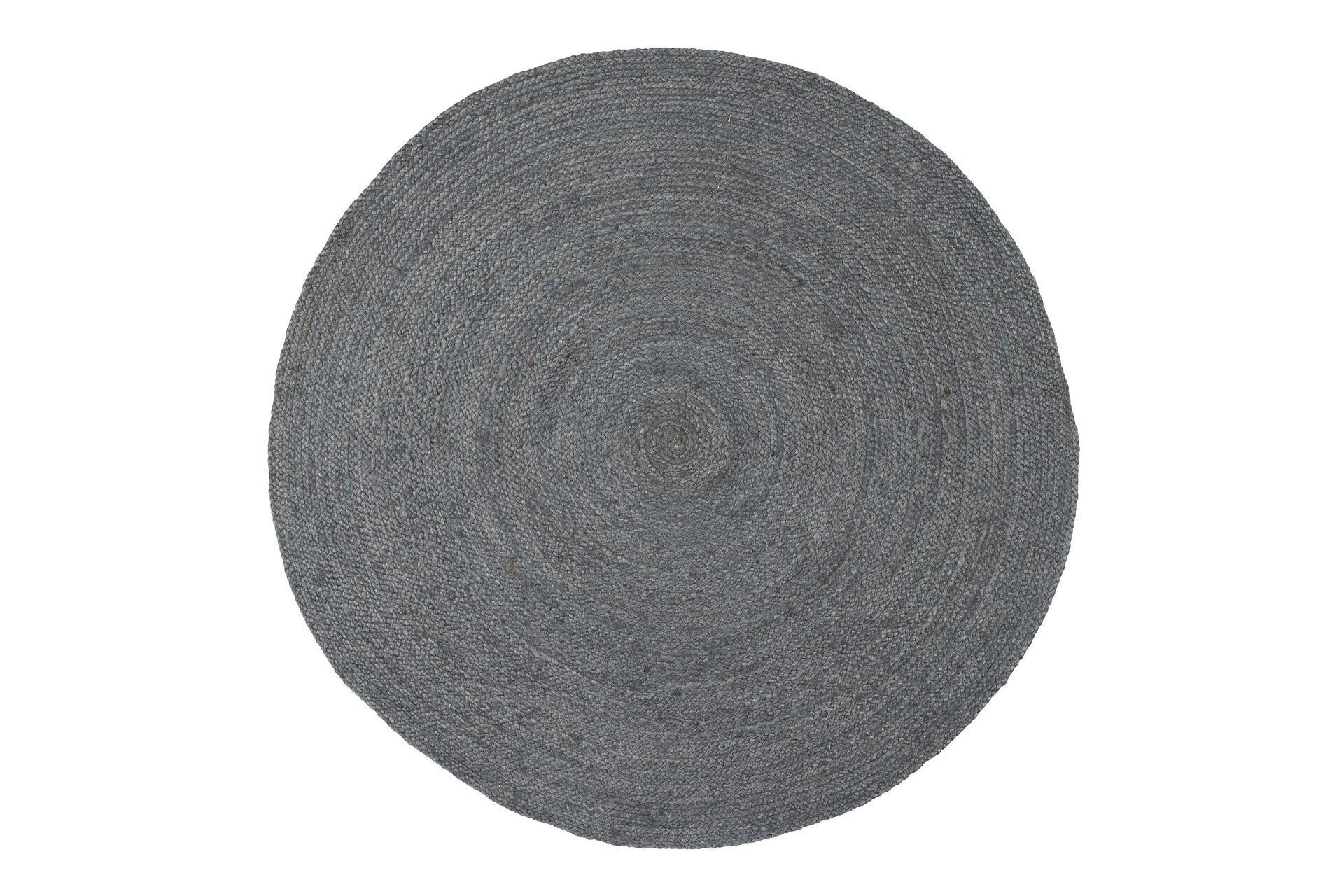 ROSS - Tapis rond en tissu de jute gris D150