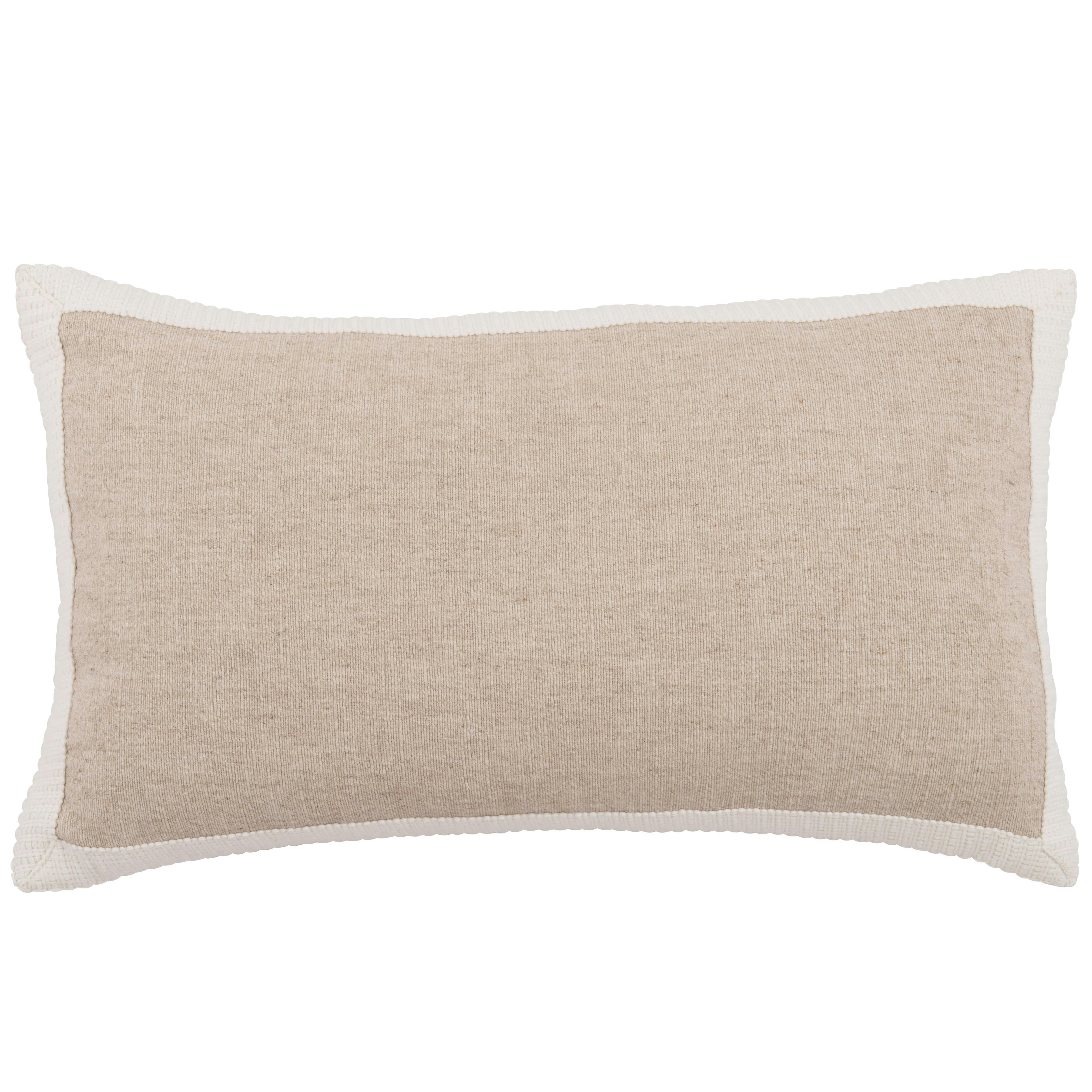 INAC - Housse de coussin blanc et beige 50x30