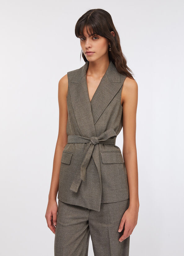 Gilet chevron con cintura