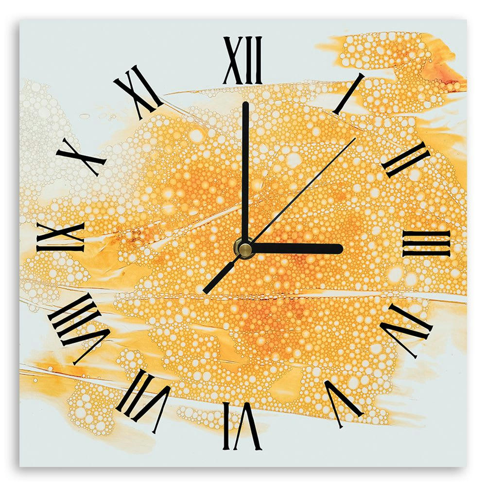 - Horloge murale eau colorée sur film transparent 30x30cm