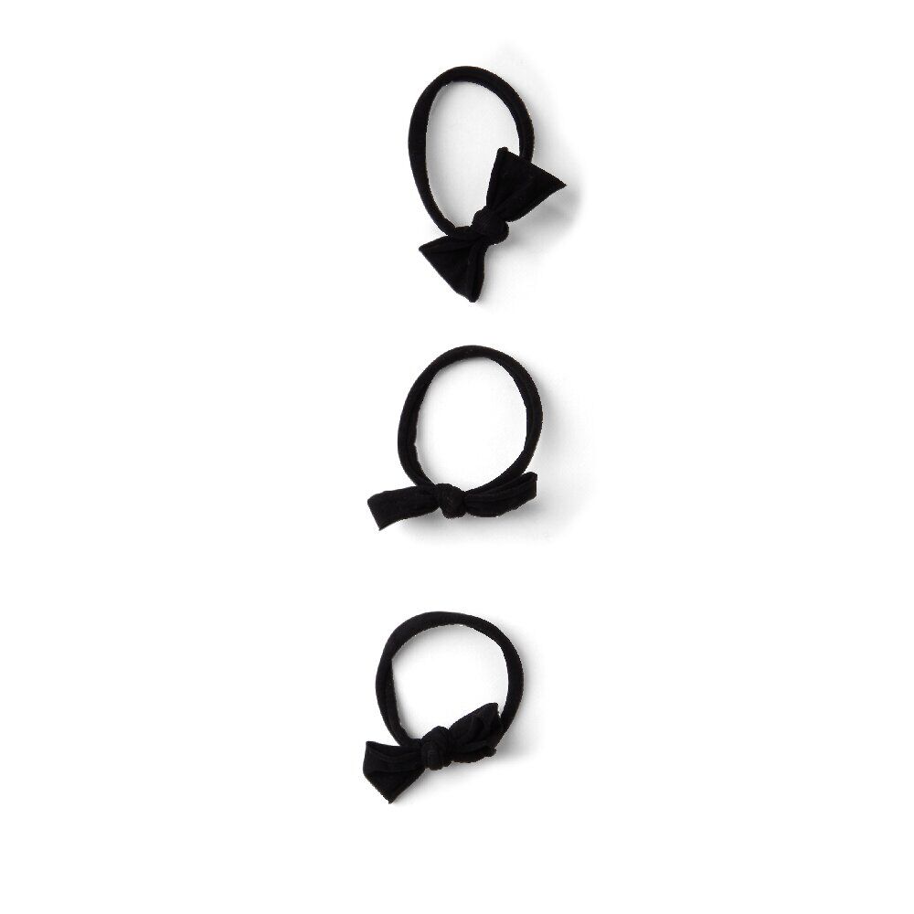 Lot de 3 élastiques à cheveux avec noeud papillon polyester noir
