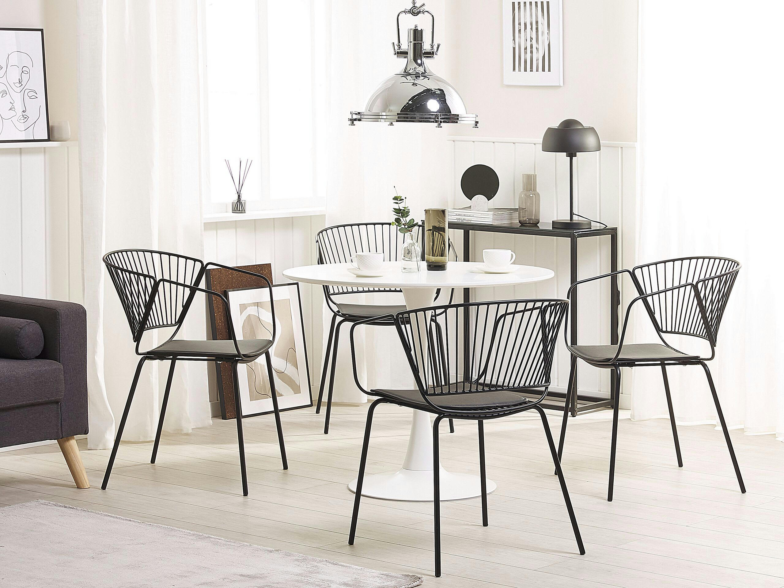 RIGBY - Lot de 2 chaises en métal noir