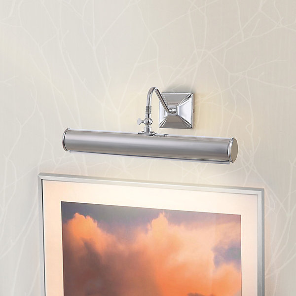 Large applique pour tableau Picture Light 2 lumières - Chrome poli