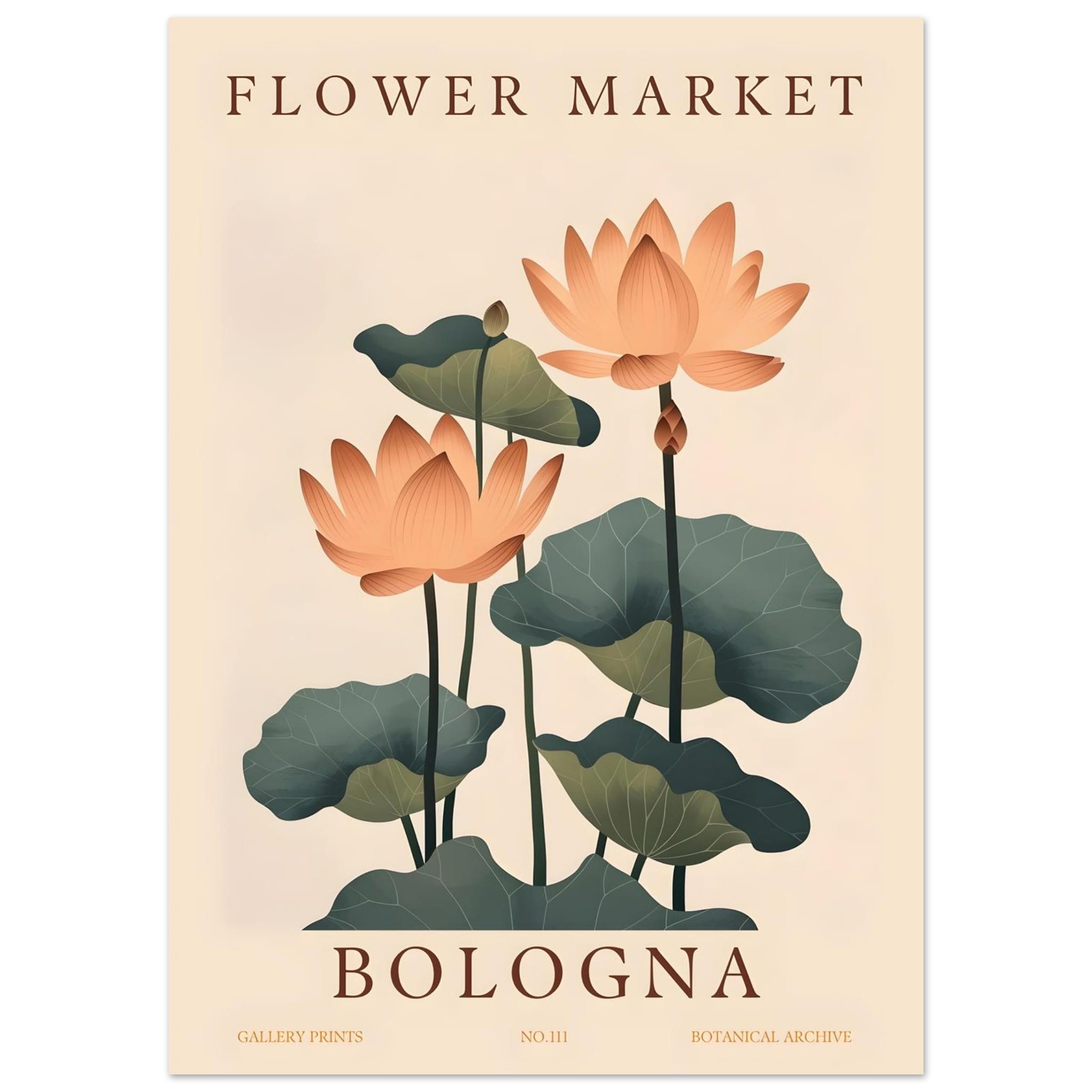 Artfulprints Poster Flower market - Bologna  - 50x70 cm - Meerkleurig