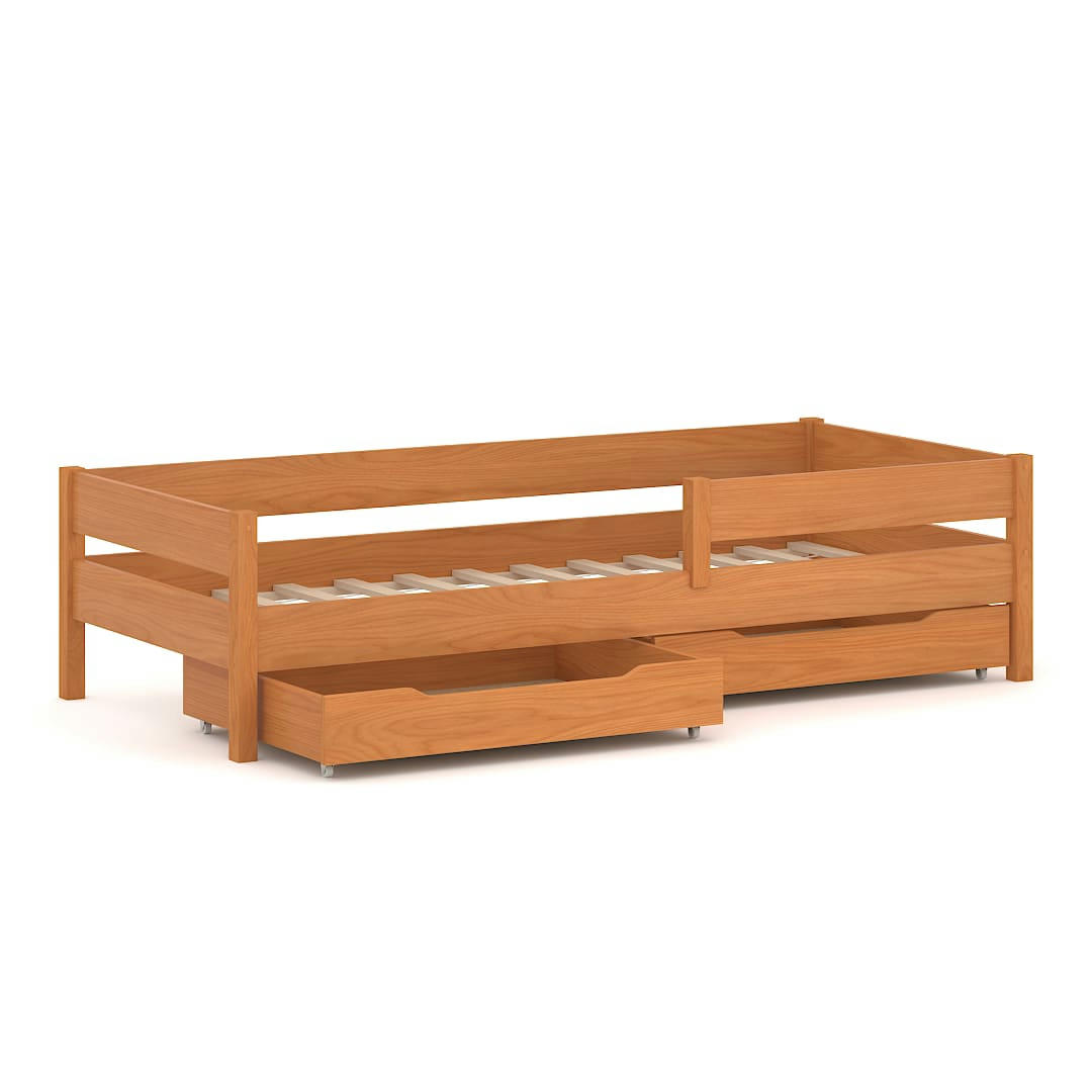 - Lit simple en pin massif&MDF 200x90 colour teck