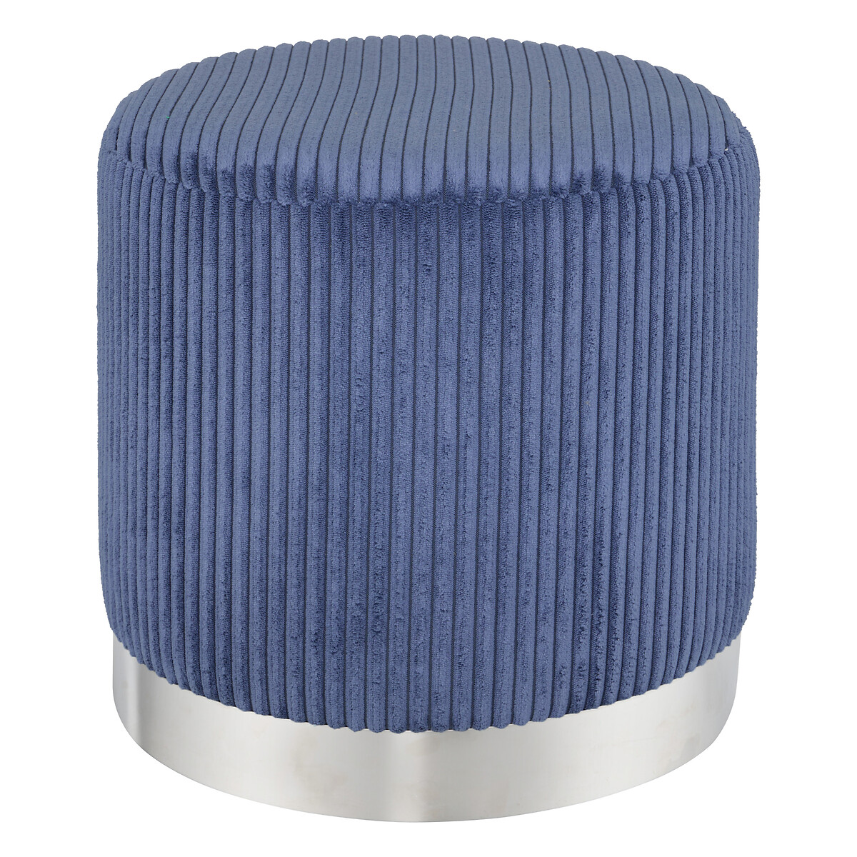 Pufe SYLIA azul escuro de veludo 38x38cm