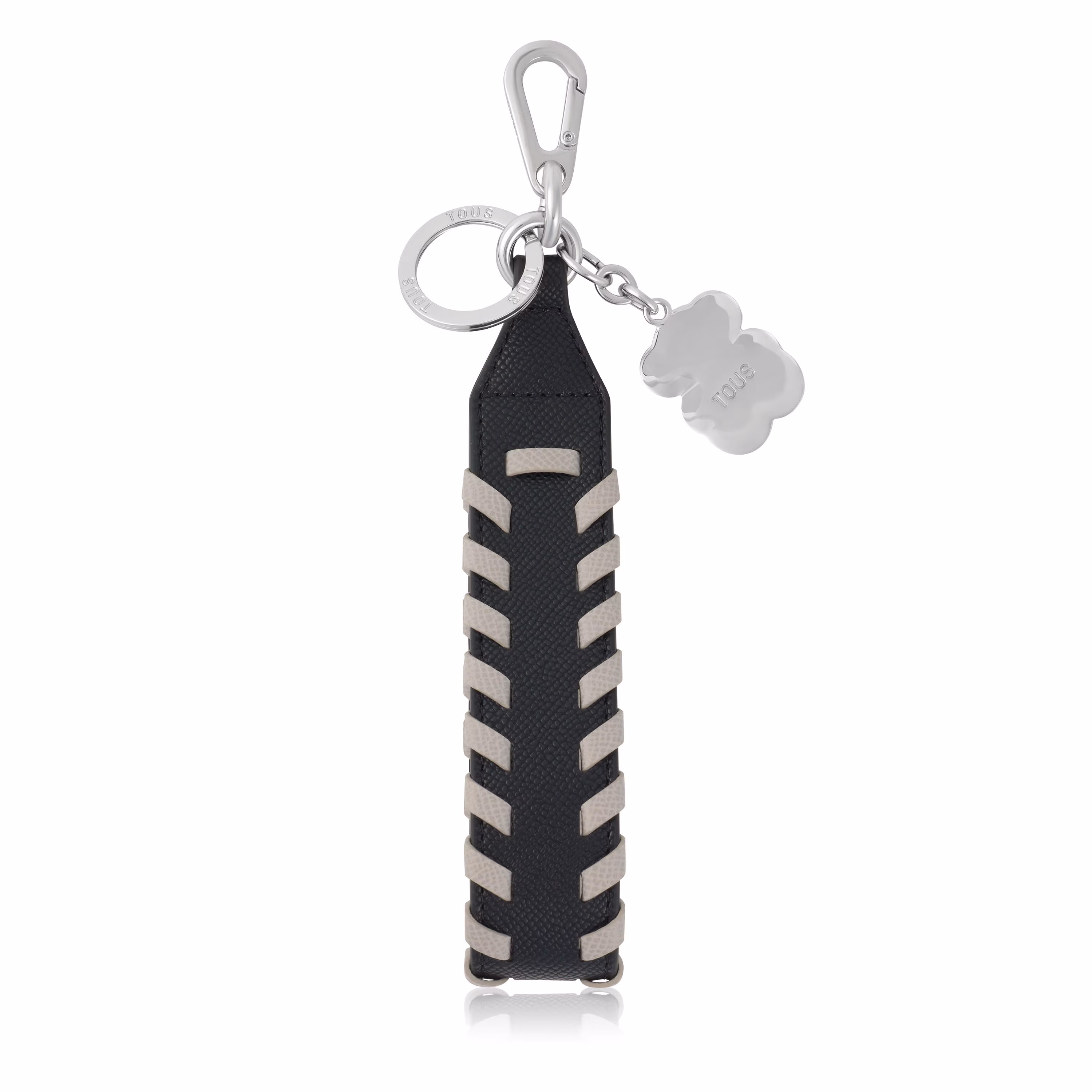 Llavero negro y gris Ribbon Braid