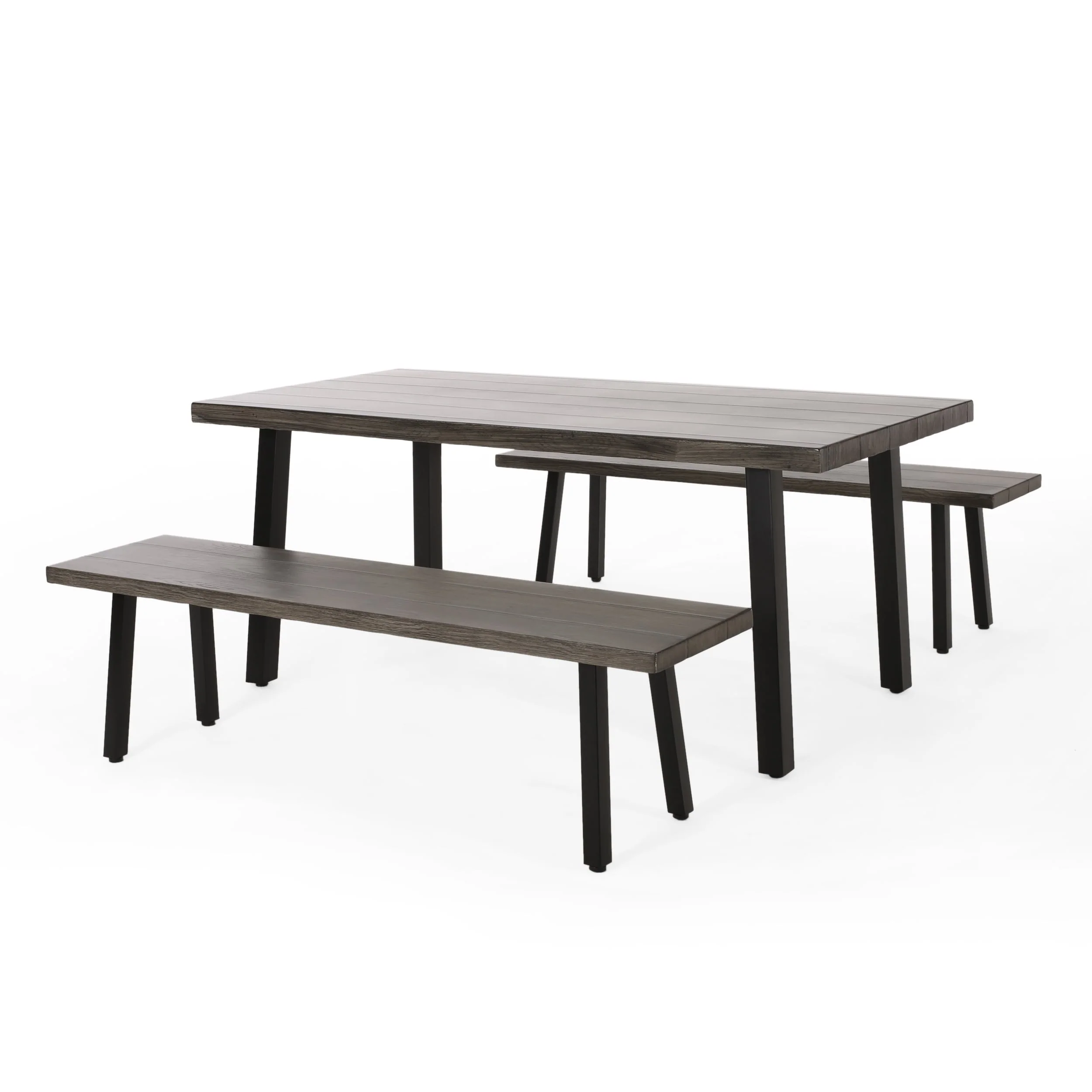 Pointe Outdoor Industrial 3-piece Aluminum Dining Set by Christopher Knight Home