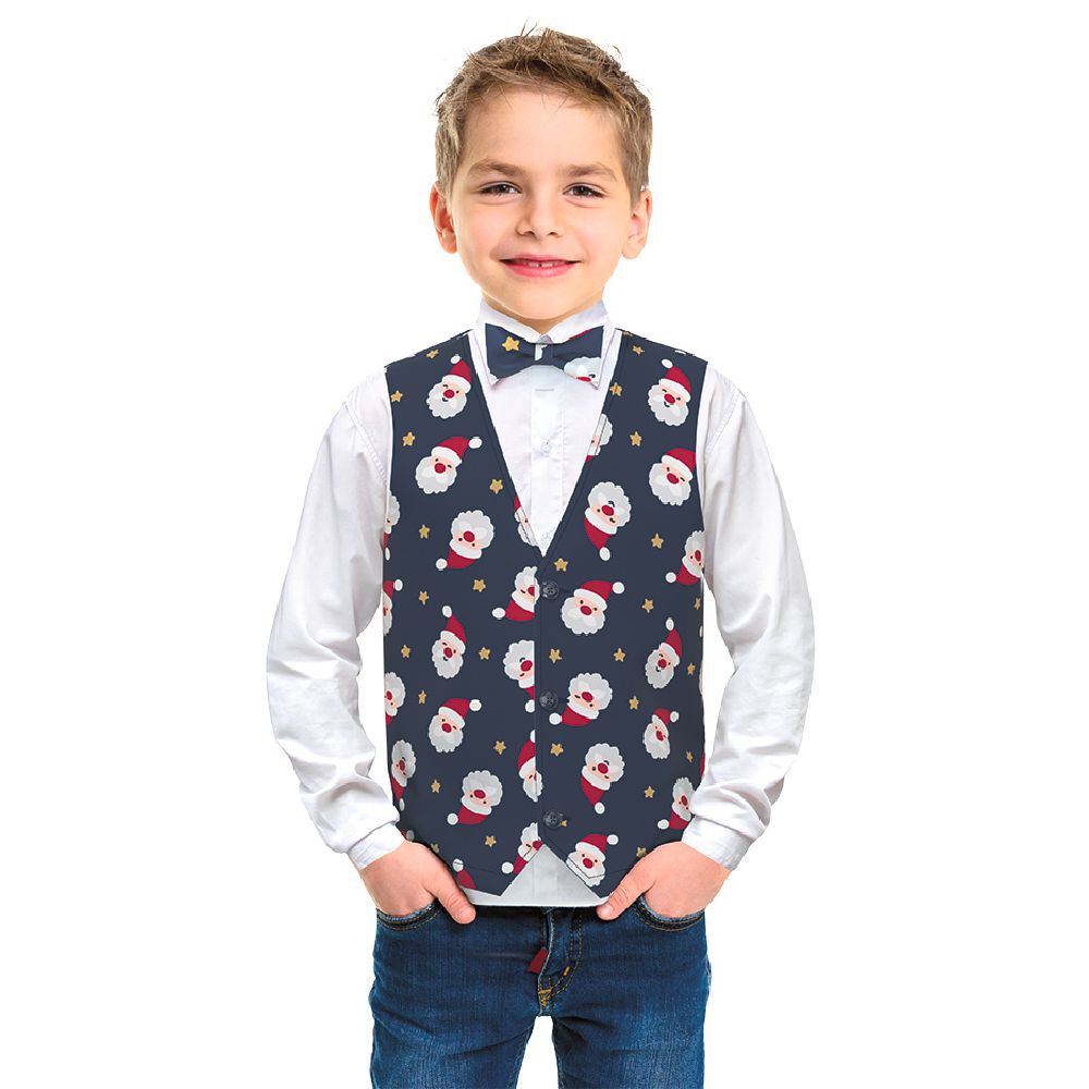 Gilet et noeud papillon de No&euml;l enfant 6/8 ans