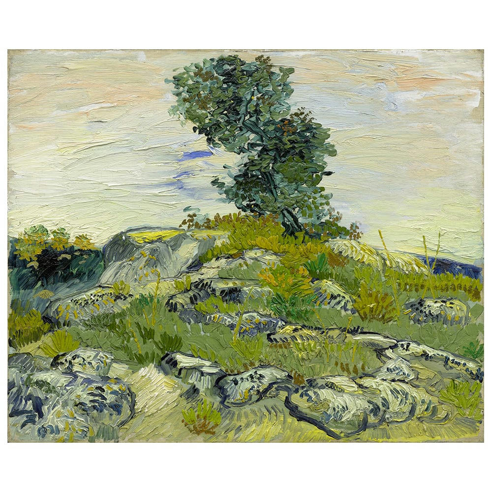 - Tableau collines rocheuses de chênes Vincent Van Gogh 60x75cm