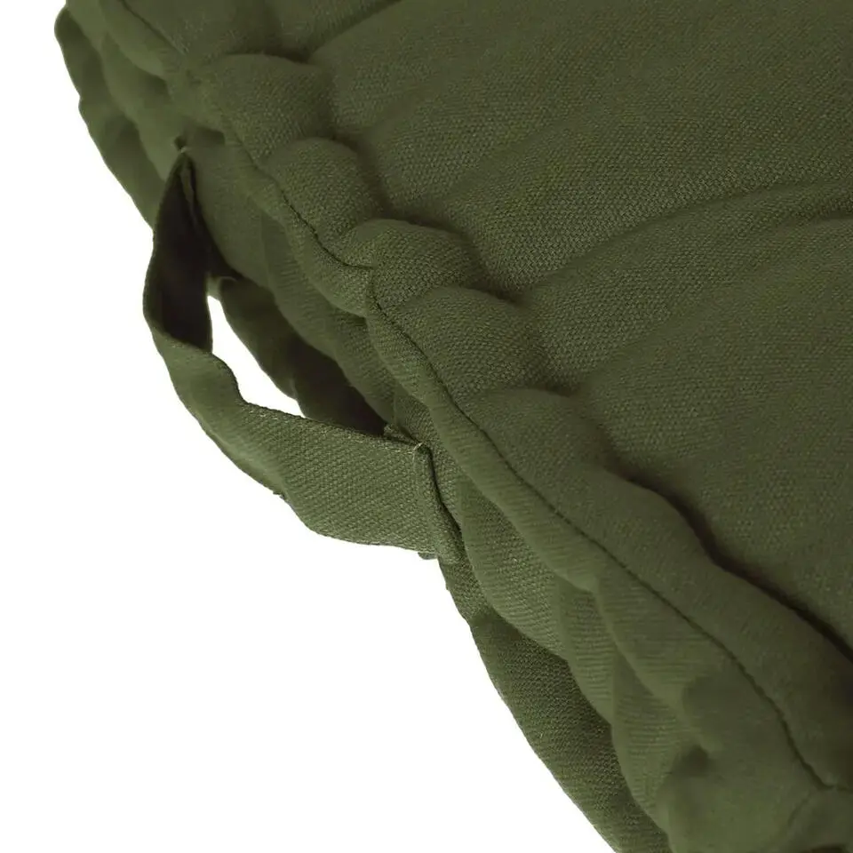 Atmosphera Vloerkussen Square - donkergroen - katoen - 38,5 x 38,5 x 8 cm