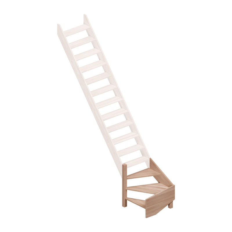 1/4 tournant gauche pour escalier de meunier Alsace SOGEM