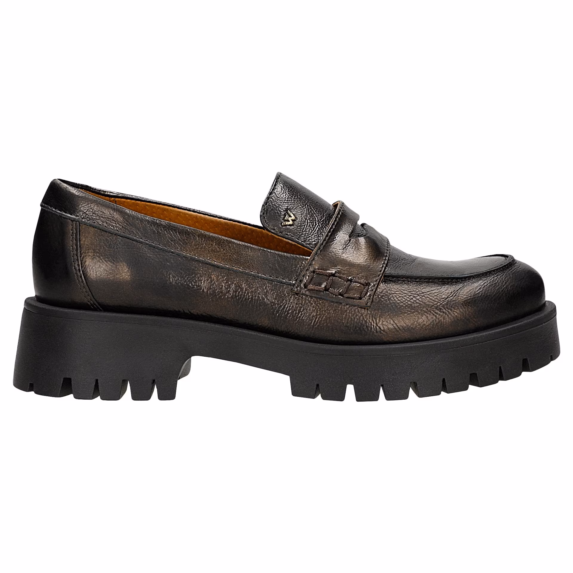 Metaliczne mokasyny damskie penny loafers