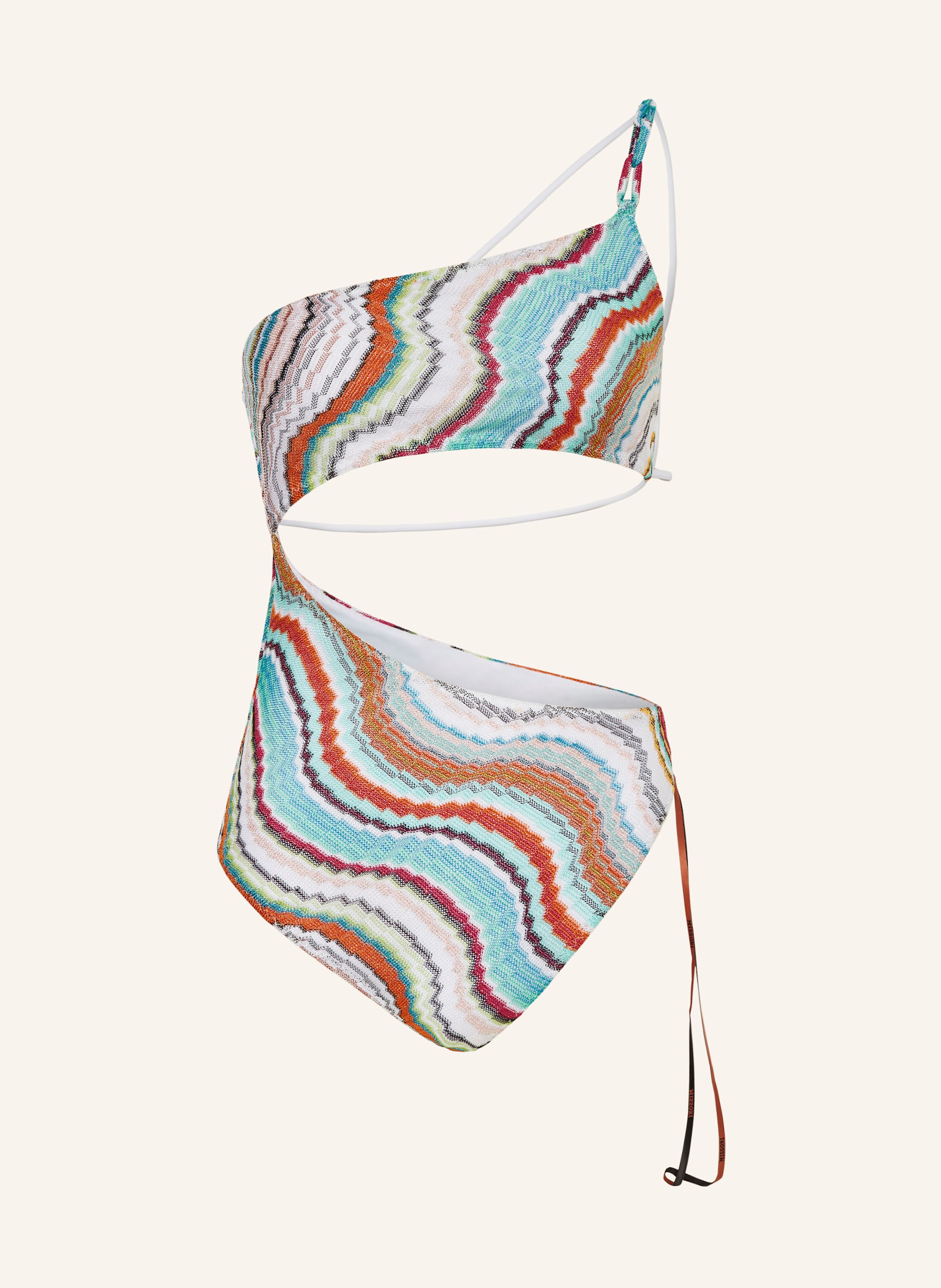 MISSONI One-Shoulder-Badeanzug mit Glitzergarn
