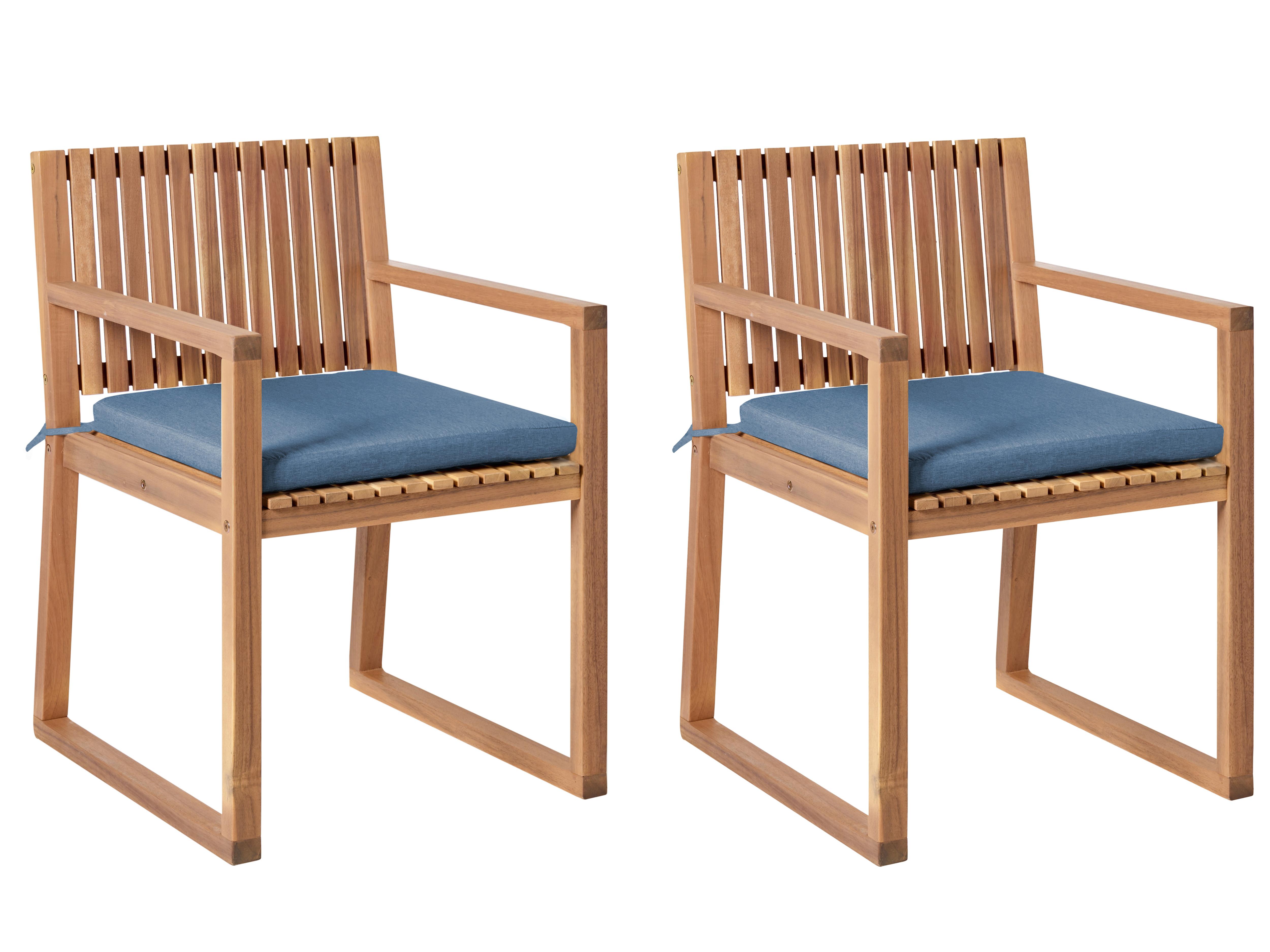 Garden Dining Set 8 Seater SASSARI PREMIUM Certified Acacia Wood Blue