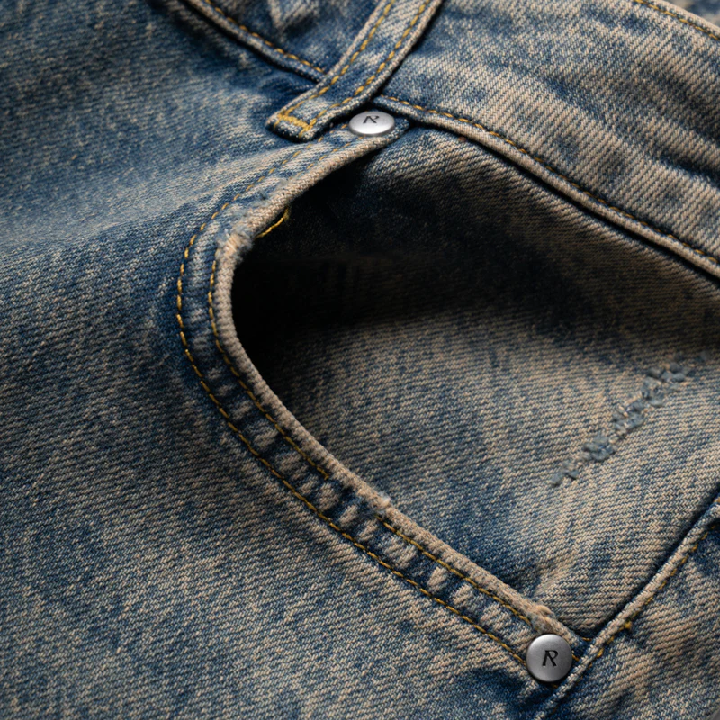 Represent R2 Straight Leg Denim Pants - Blue Cream