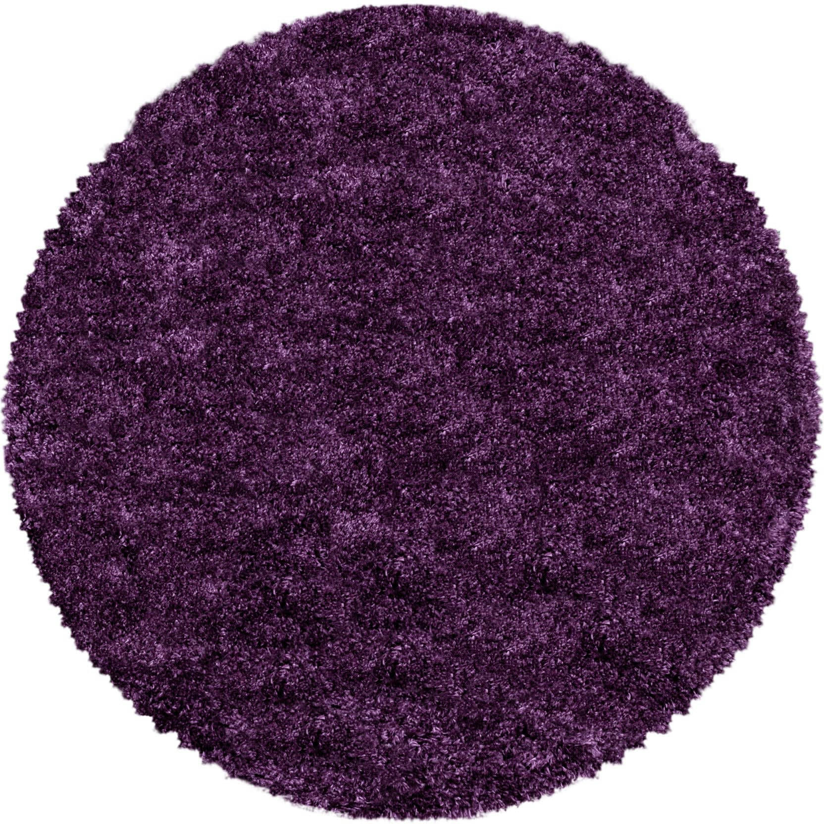 MOELLEUX - Tapis cosy rond à poils longs violet 200x200cm