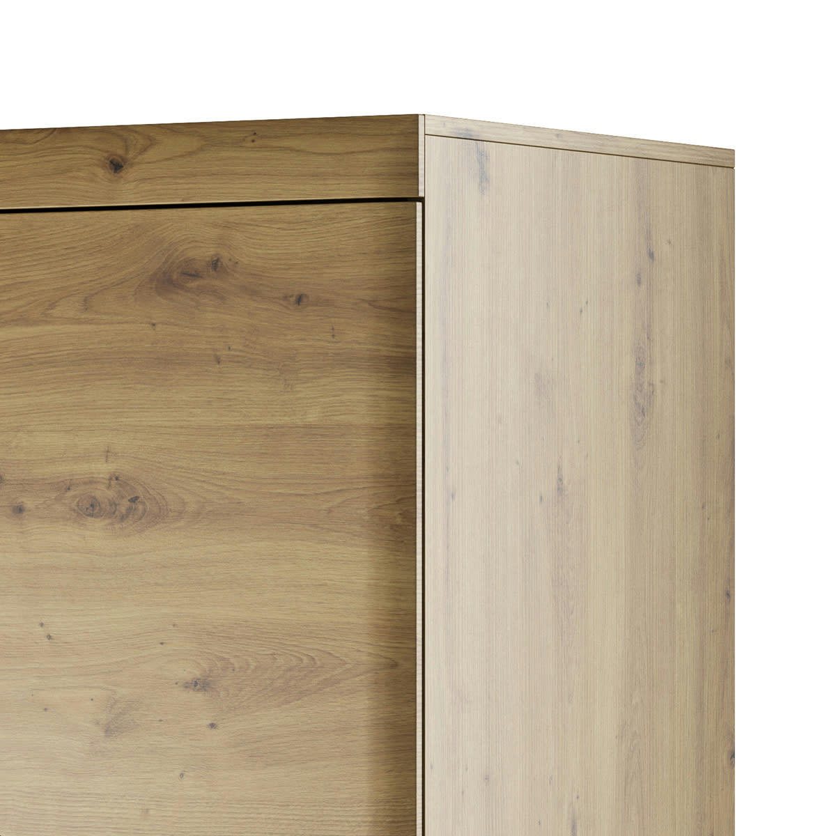 - Armoire 2 portes 2 tiroirs naturel et noir