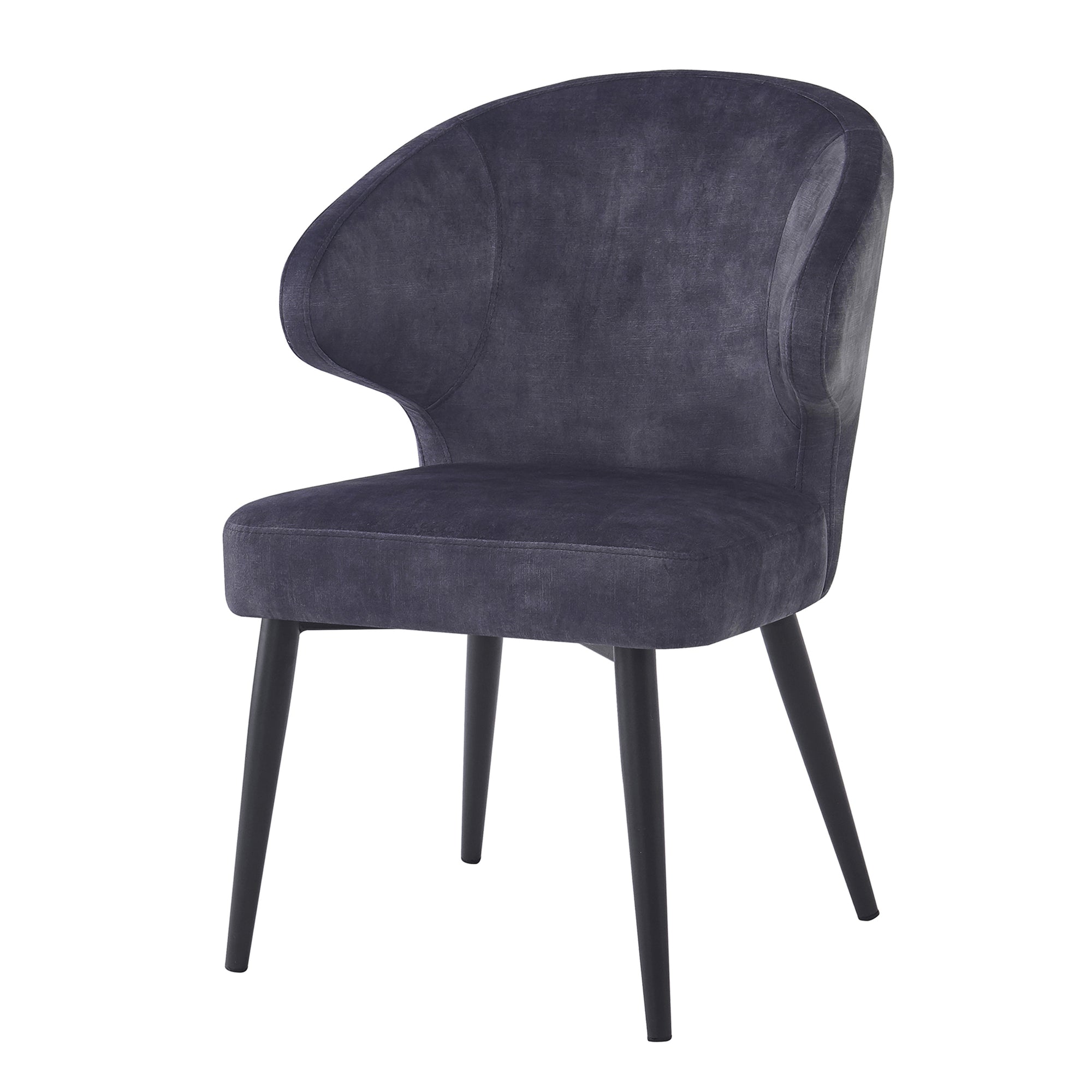 Livingfurn eetkamerstoel Donna - Velvet - Antraciet - 2 stuks