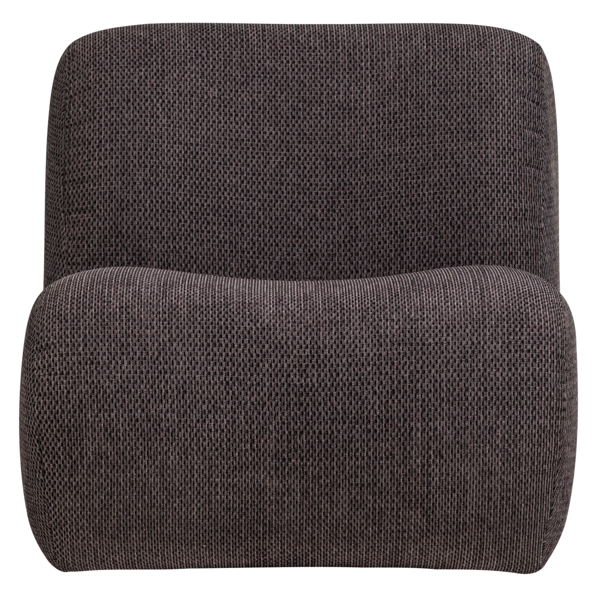 WOOOD fauteuil craquelé Nomu - Chenille - Antraciet - 74x76x92