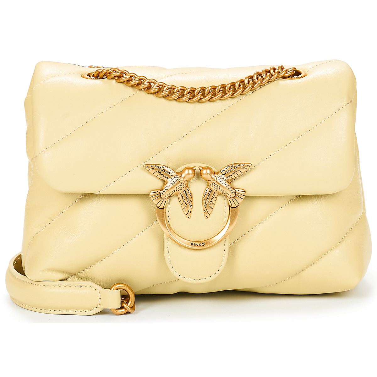 Pinko - LOVE PUFF MINI CL SHEEP NAPPA - Yellow / Gold