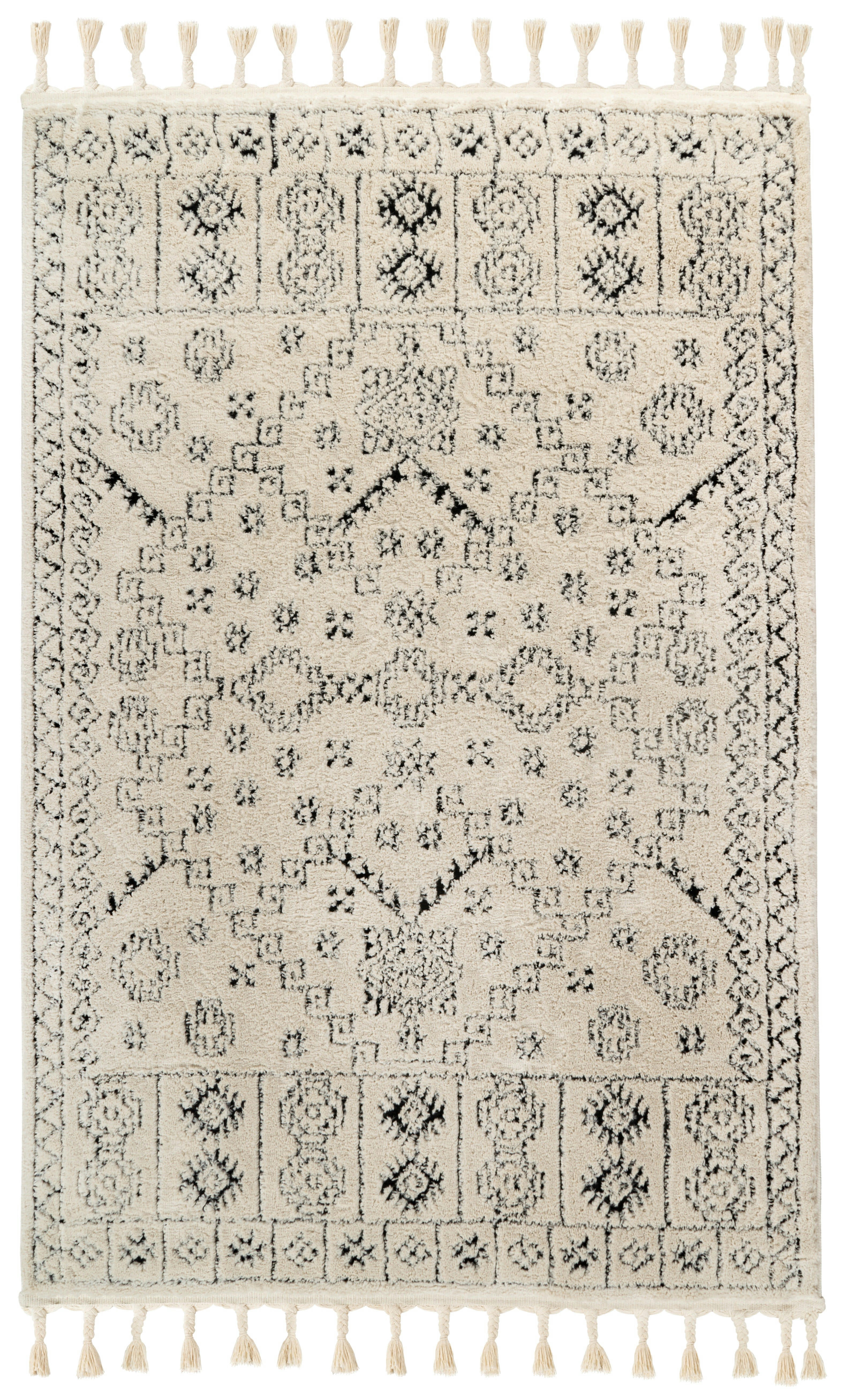 TOVIS - Tapis de salon en polypropylène noir 80x160 cm