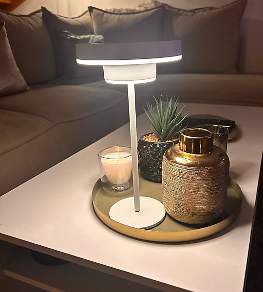 Lampe de table solaire GENOVA Blanc