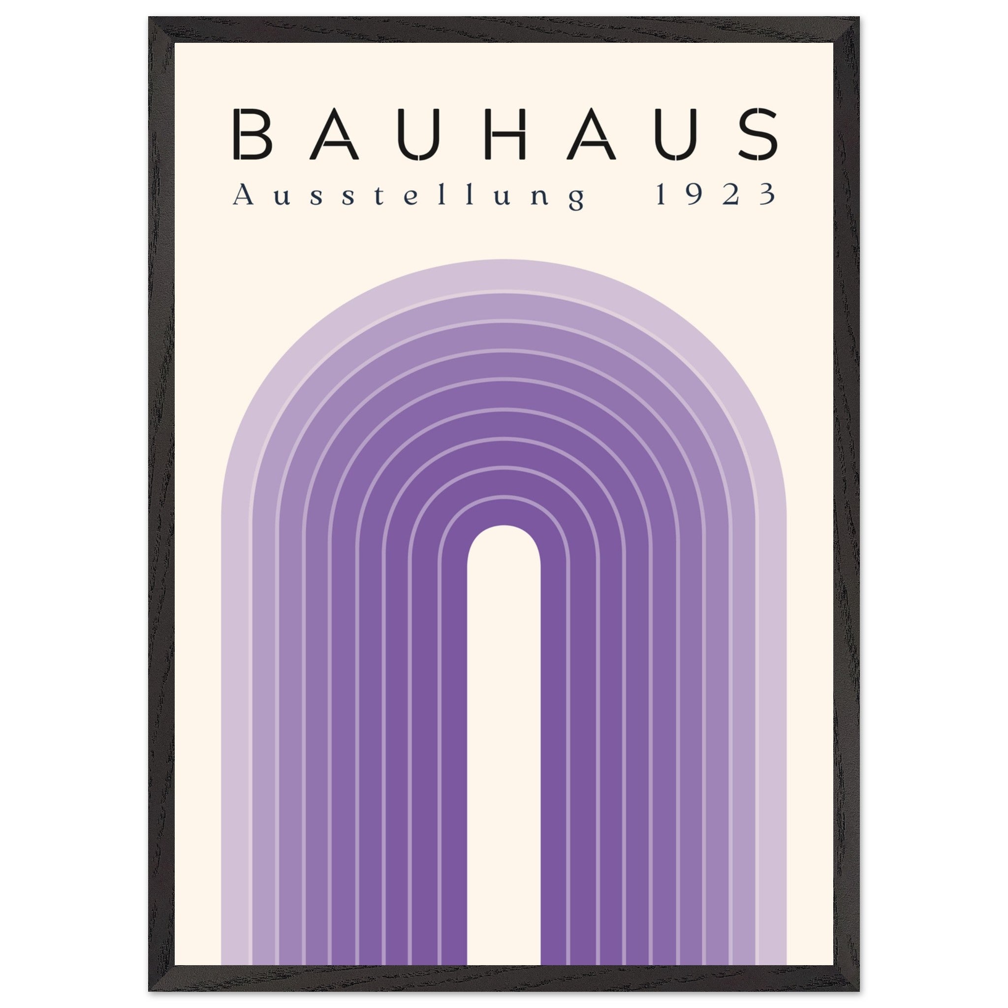 Artfulprints Poster met Lijst Bauhaus - Purple rainbow  - 50x70 cm - Paars